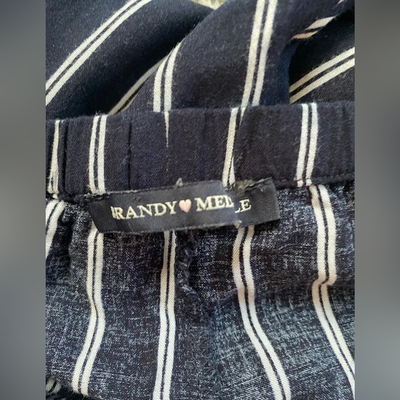 Navy White Striped Summer Pants - Size XS - Picture 4 of 5